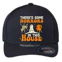 ThereS Some Horrors In This House Ghost Pumpkin Halloween Flexfit Unipanel Trucker Cap