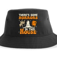 ThereS Some Horrors In This House Ghost Pumpkin Halloween Sustainable Bucket Hat