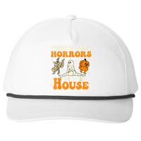 ThereS Some Horrors In This House Ghost Pumpkin Halloween Snapback Five-Panel Rope Hat