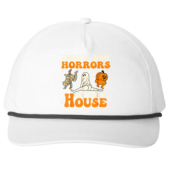 ThereS Some Horrors In This House Ghost Pumpkin Halloween Snapback Five-Panel Rope Hat