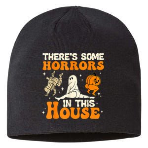 ThereS Some Horrors In This House Ghost Pumpkin Halloween Sustainable Beanie