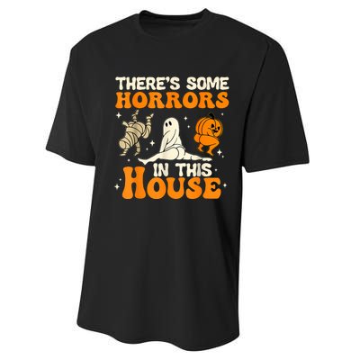 ThereS Some Horrors In This House Ghost Pumpkin Halloween Performance Sprint T-Shirt