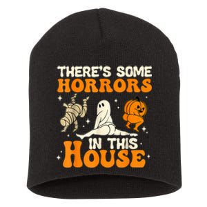 ThereS Some Horrors In This House Ghost Pumpkin Halloween Short Acrylic Beanie