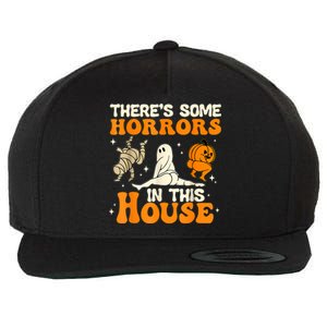 ThereS Some Horrors In This House Ghost Pumpkin Halloween Wool Snapback Cap