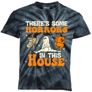 ThereS Some Horrors In This House Ghost Pumpkin Halloween Kids Tie-Dye T-Shirt