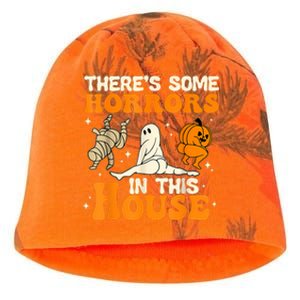 ThereS Some Horrors In This House Ghost Pumpkin Halloween Kati - Camo Knit Beanie