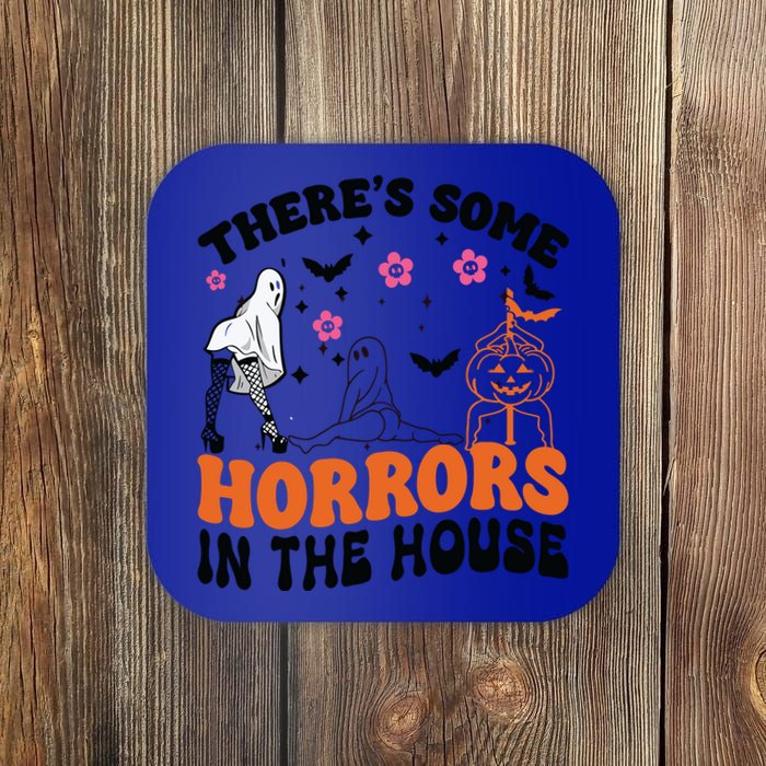 ThereS Some Horrors In This House Funny Halloween Funny Gift Coaster