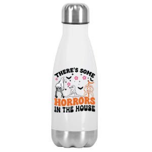 ThereS Some Horrors In This House Funny Halloween Funny Gift Stainless Steel Insulated Water Bottle