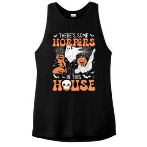 ThereS Some Horrors In This House Retro Halloween Funny Cute Gift Ladies PosiCharge Tri-Blend Wicking Tank