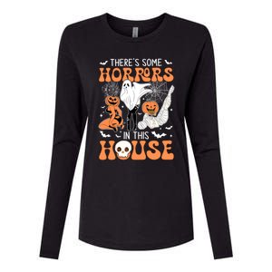 ThereS Some Horrors In This House Retro Halloween Funny Cute Gift Womens Cotton Relaxed Long Sleeve T-Shirt