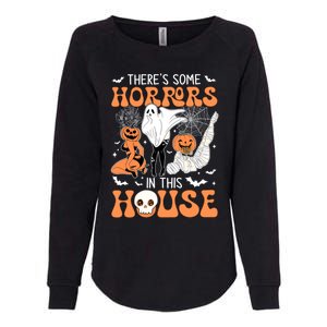 ThereS Some Horrors In This House Retro Halloween Funny Cute Gift Womens California Wash Sweatshirt