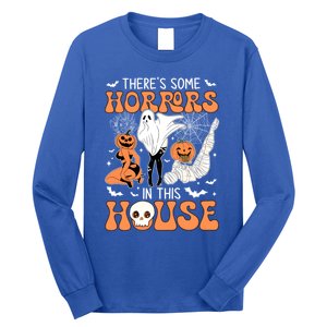 ThereS Some Horrors In This House Retro Halloween Funny Cute Gift Long Sleeve Shirt