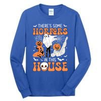 ThereS Some Horrors In This House Retro Halloween Funny Cute Gift Tall Long Sleeve T-Shirt