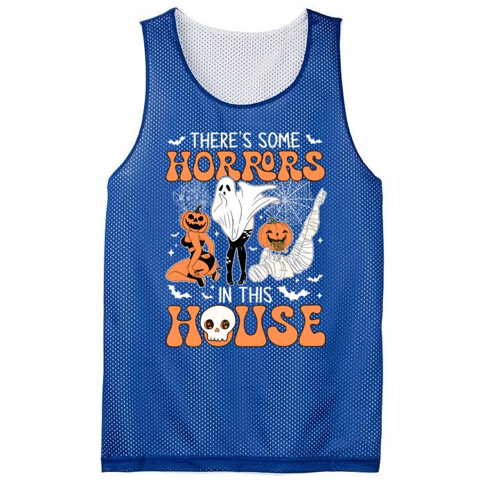 ThereS Some Horrors In This House Retro Halloween Funny Cute Gift Mesh Reversible Basketball Jersey Tank