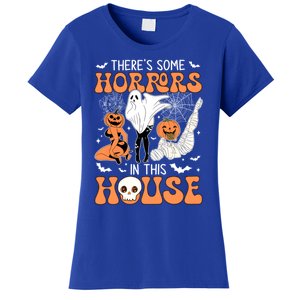 ThereS Some Horrors In This House Retro Halloween Funny Cute Gift Women's T-Shirt