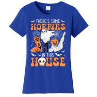 ThereS Some Horrors In This House Retro Halloween Funny Cute Gift Women's T-Shirt