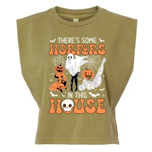 ThereS Some Horrors In This House Retro Halloween Funny Cute Gift Garment-Dyed Women's Muscle Tee