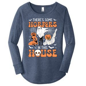 ThereS Some Horrors In This House Retro Halloween Funny Cute Gift Women's Perfect Tri Tunic Long Sleeve Shirt