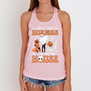 ThereS Some Horrors In This House Retro Halloween Funny Cute Gift Women's Knotted Racerback Tank