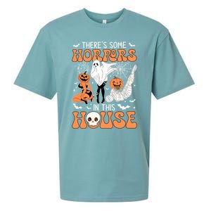 ThereS Some Horrors In This House Retro Halloween Funny Cute Gift Sueded Cloud Jersey T-Shirt