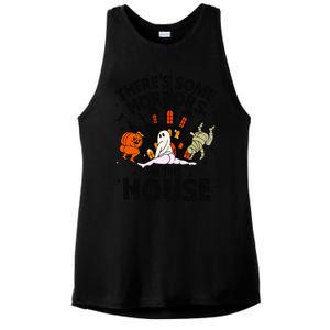 There’S Some Horrors In This House Funny Halloween Pumpkin Gift Ladies PosiCharge Tri-Blend Wicking Tank