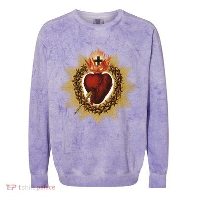 The Sacred Heart Of Jesus Catholic Icon Colorblast Crewneck Sweatshirt