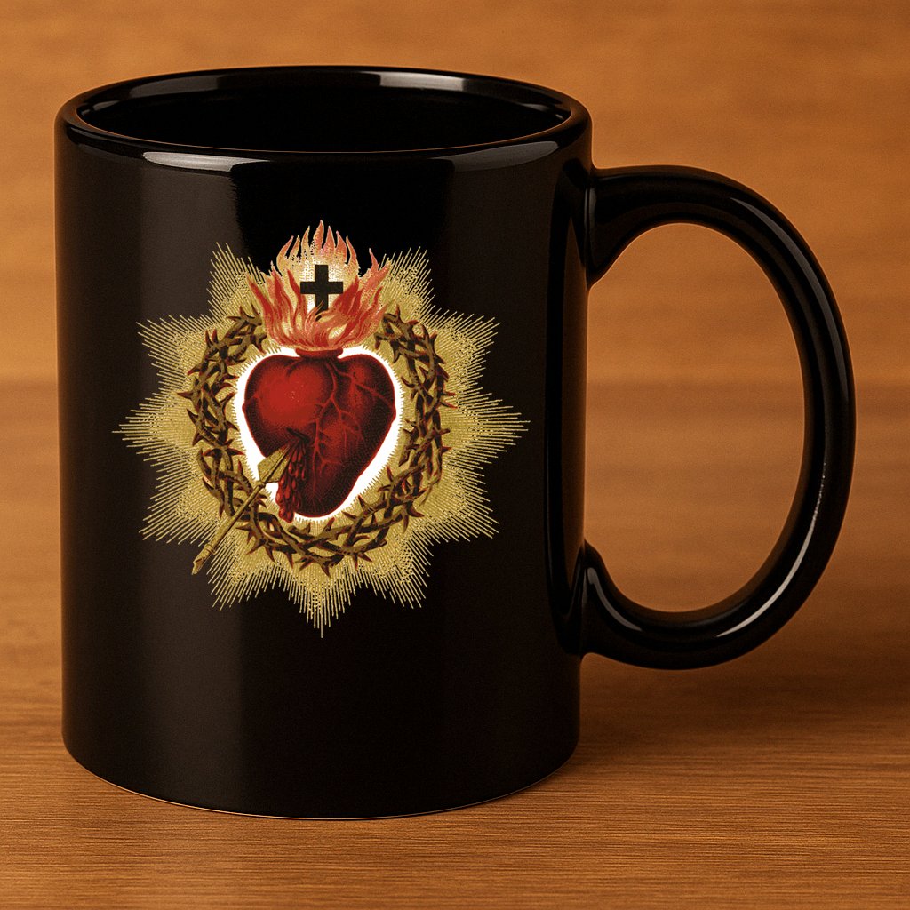 The Sacred Heart Of Jesus Catholic Icon 11oz C Handle Ceramic Mug