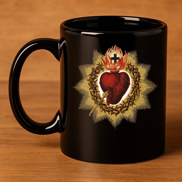 The Sacred Heart Of Jesus Catholic Icon 11oz C Handle Ceramic Mug