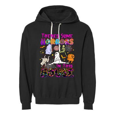 Theres Some Horrors In This House Ghost Pumpkin Halloween Garment-Dyed Fleece Hoodie