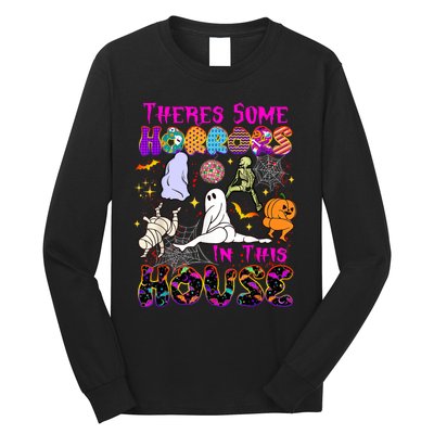 Theres Some Horrors In This House Ghost Pumpkin Halloween Long Sleeve Shirt