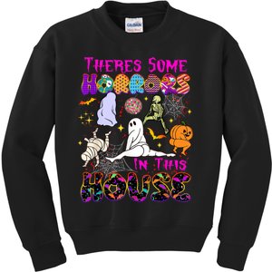 Theres Some Horrors In This House Ghost Pumpkin Halloween Kids Sweatshirt