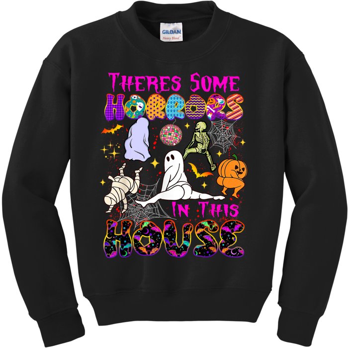 Theres Some Horrors In This House Ghost Pumpkin Halloween Kids Sweatshirt