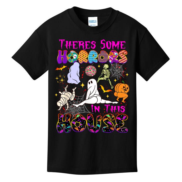 Theres Some Horrors In This House Ghost Pumpkin Halloween Kids T-Shirt