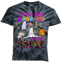 Theres Some Horrors In This House Ghost Pumpkin Halloween Kids Tie-Dye T-Shirt