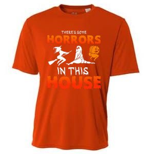 There's Some Horrors In This House Funny Humor Halloween Cooling Performance Crew T-Shirt