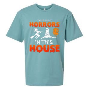 There's Some Horrors In This House Funny Humor Halloween Sueded Cloud Jersey T-Shirt