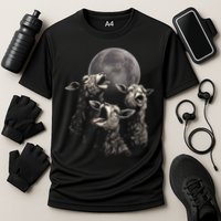Three Sheeps Howling To The Moon Performance Shirt