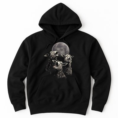 Three Sheeps Howling To The Moon Hoodie