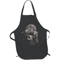Three Sheeps Howling To The Moon Apron