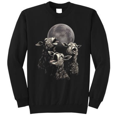Three Sheeps Howling To The Moon Sweatshirt