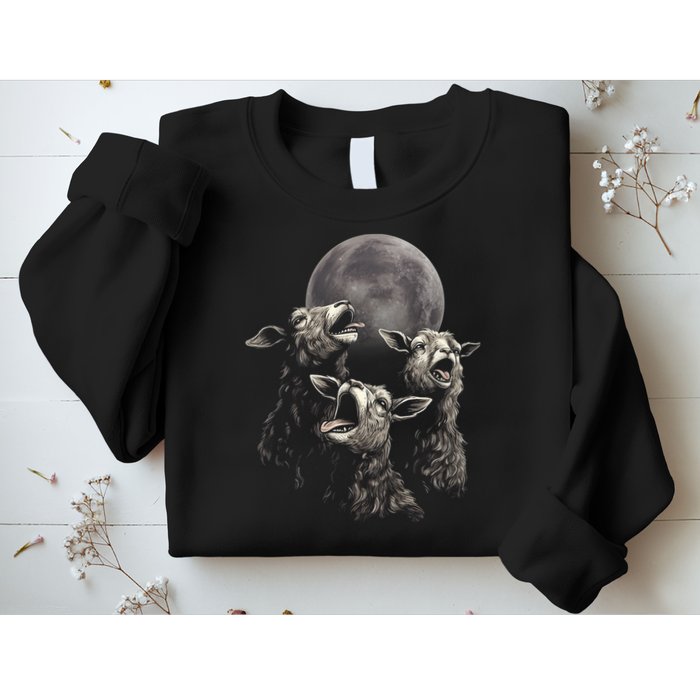 Three Sheeps Howling To The Moon Sweatshirt