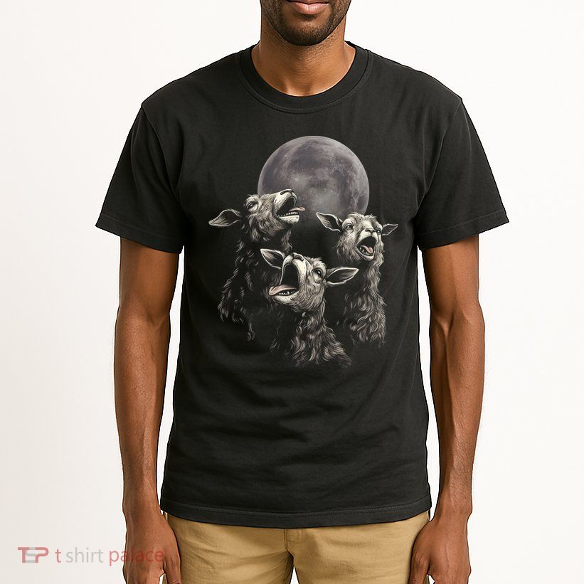 Three Sheeps Howling To The Moon Tall T-Shirt