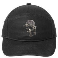 Three Sheeps Howling To The Moon 7-Panel Snapback Hat