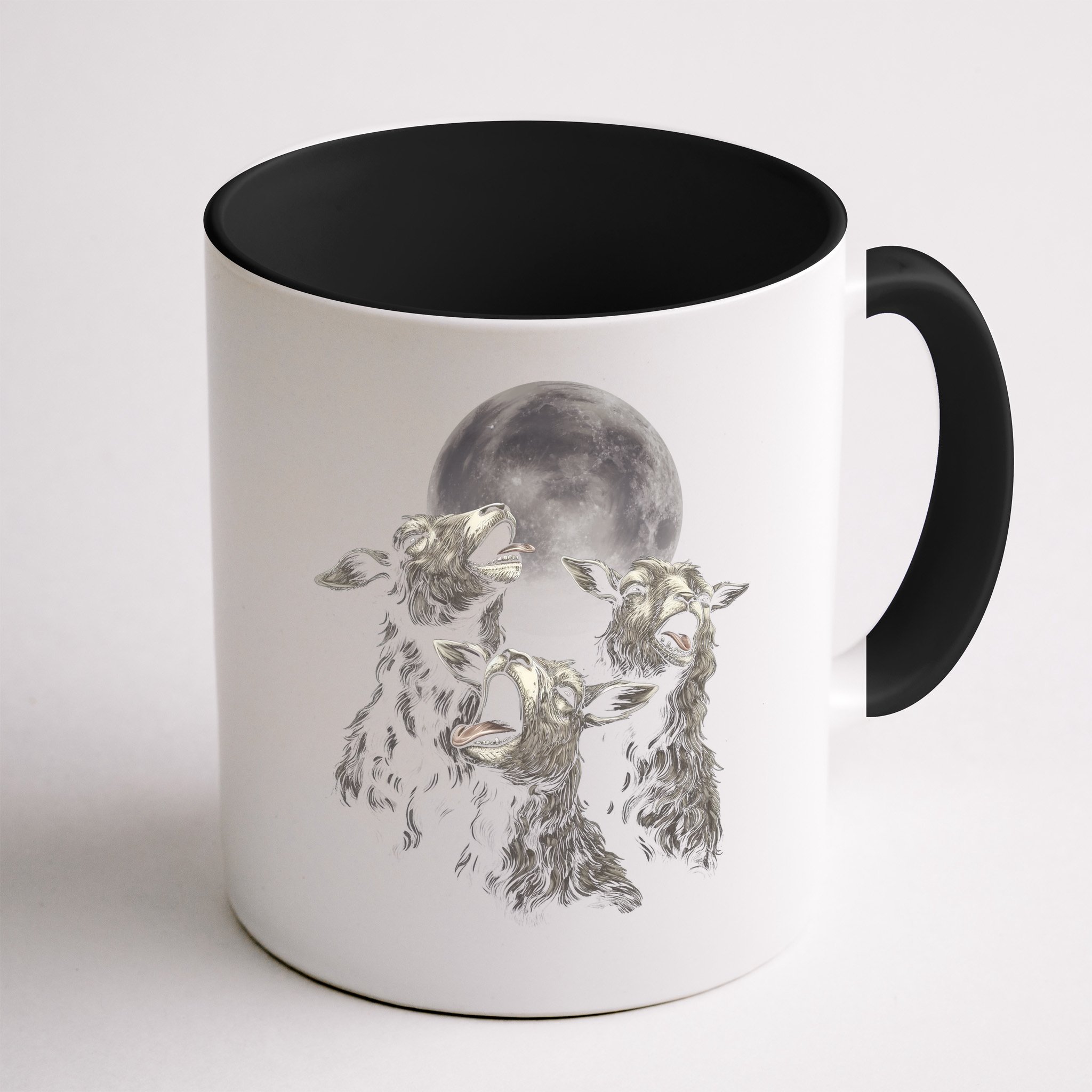 Three Sheeps Howling To The Moon Mug