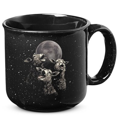 Three Sheeps Howling To The Moon 15oz Campfire Ceramic Mug