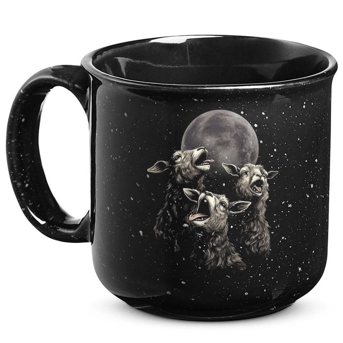 Three Sheeps Howling To The Moon 15oz Campfire Ceramic Mug