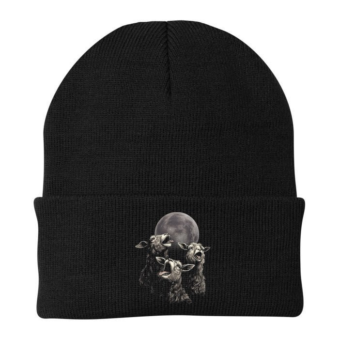 Three Sheeps Howling To The Moon Beanie