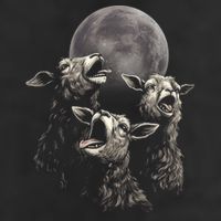 Three Sheeps Howling To The Moon Beanie