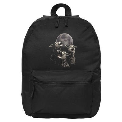 Three Sheeps Howling To The Moon 16 in Basic Backpack