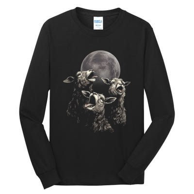 Three Sheeps Howling To The Moon Tall Long Sleeve T-Shirt